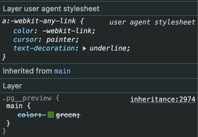 user agent stylesheet i DevTools